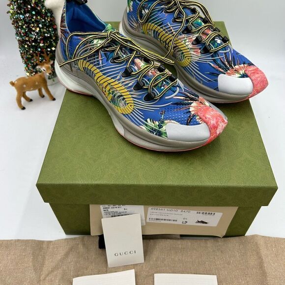 Men’s Gucci floral run sneakers size 9.5 made in Italy - Picture 4 of 8
